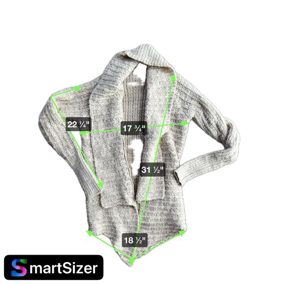 Express Cardigan Sweater Womens S Asymetrical Open Front Knit Chunky Collar Boho - Picture 2 of 6